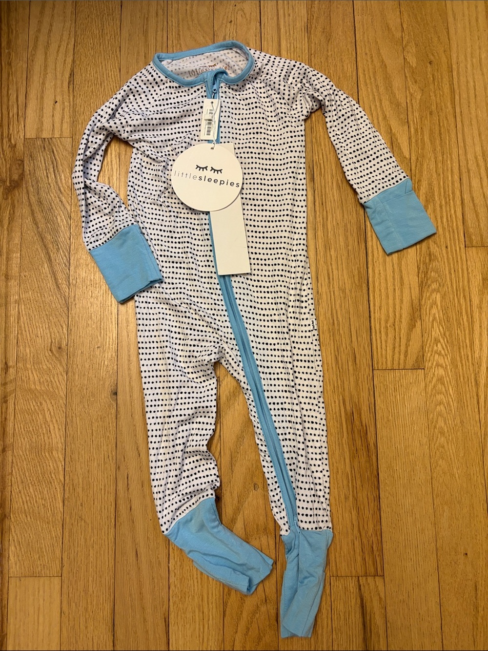 NEW Little Sleepies BAMBOO Zippy Pajamas One Piece POLKA DOT SZ 6-12 mths